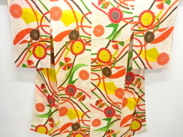 JAPANESE KIMONO / ANTIQUE BROCADE KIMONO FOR SUMMER BRAIDED CORD / CHR